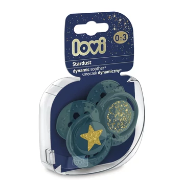 LOVI Dinamikus nyugtató cumi Stardust 0-3hó 2db zöld