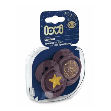 LOVI Dinamikus nyugtató cumi Stardust 0-3hó 2db LILA