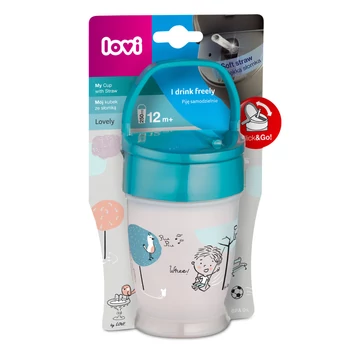 LOVI Szívószálas itatópohár JUNIOR 250 ml 11hó+ Lovely fiú