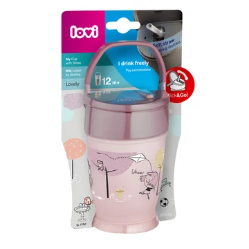 LOVI Szívószálas itatópohár JUNIOR 250 ml 12 hó+ Lovely lány