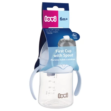 LOVI Első itatópohár ivócsőrrel 6 hó+150 ml kék