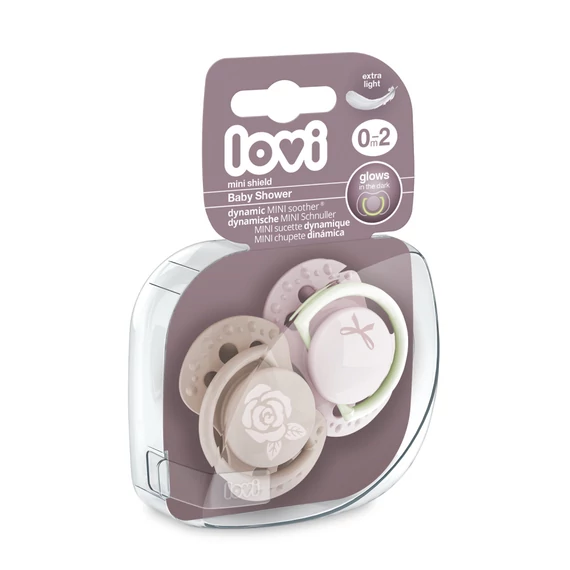 LOVI  Mini szilikon dinamikus cumi BABY SHOWER 0-2hó 2db lány