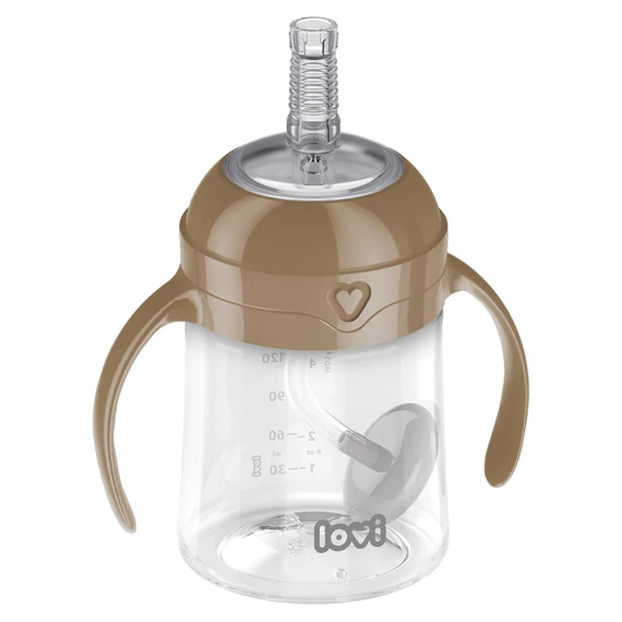 LOVI Első pohárka Súlyozott szívószálas kulacs 6 hó+ 150ml barna