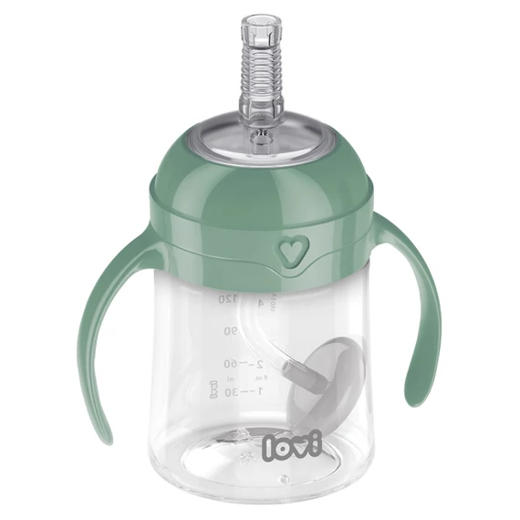 LOVI Első pohárka Súlyozott szívószálas kulacs 6 hó+ 150ml zöld