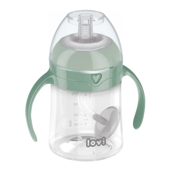 LOVI Első pohárka Súlyozott szívószálas kulacs 6 hó+ 150ml zöld